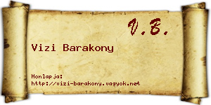 Vizi Barakony névjegykártya